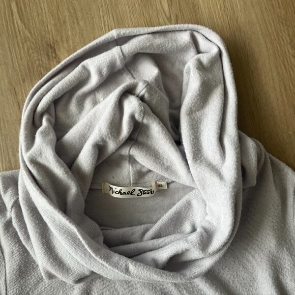 Michael Stars lavender purple gray Cowl Neck Sweater XS Tunic Hi Lo - Picture 6 of 10